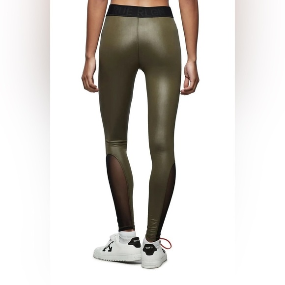 True Religion Green Performance Mesh Leg Leggings Size Large - Picture 3 of 11